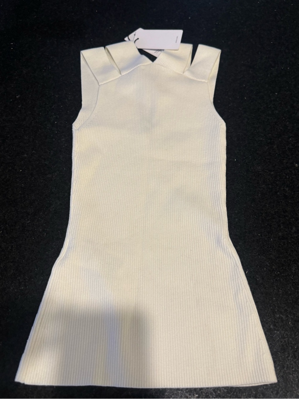 Reiss Off-White Ribbed Cutout-Strap Tank - Picture 10 of 12